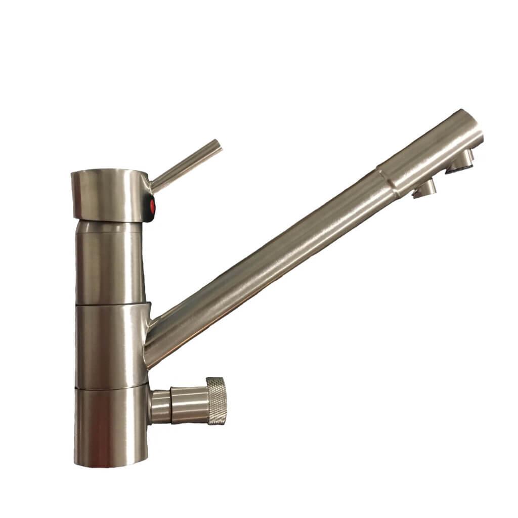 Driewegskraan EWO kraan 271 nikkel voor waterfilter