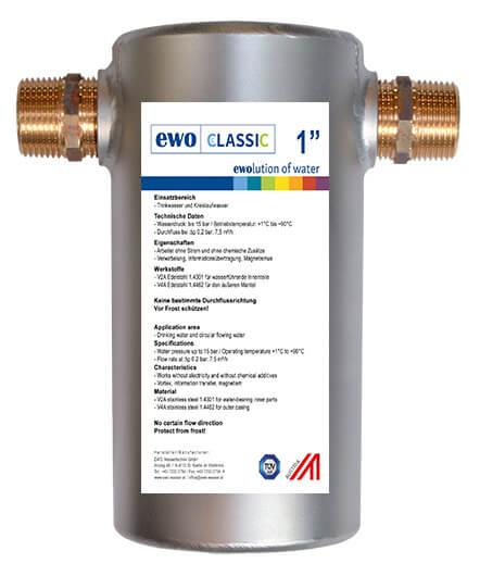 EWO Classic - vitalisator - waterontharder - 1 inch
