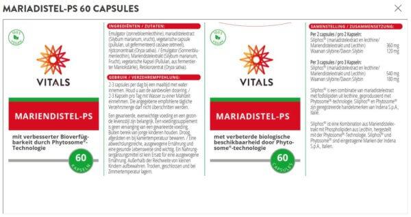 Etiket Mariadistel - PS - Vitals