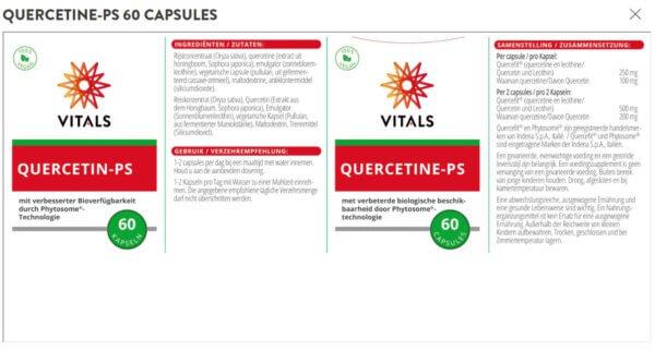 Etiket Quercetine - PS - Vitals
